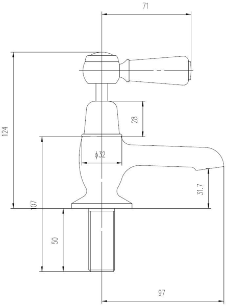 Additional image for Basin Taps With Ceramic Lever Handles (White & Chrome).