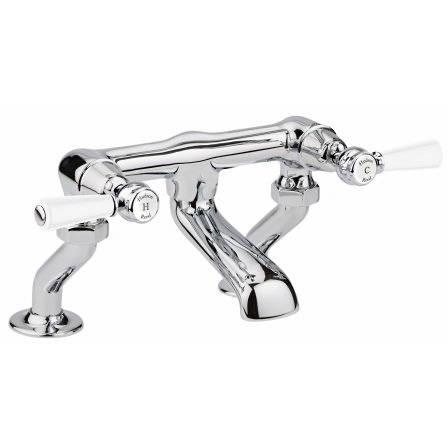 Additional image for Bath Filler Tap With Lever Handles (White & Chrome).