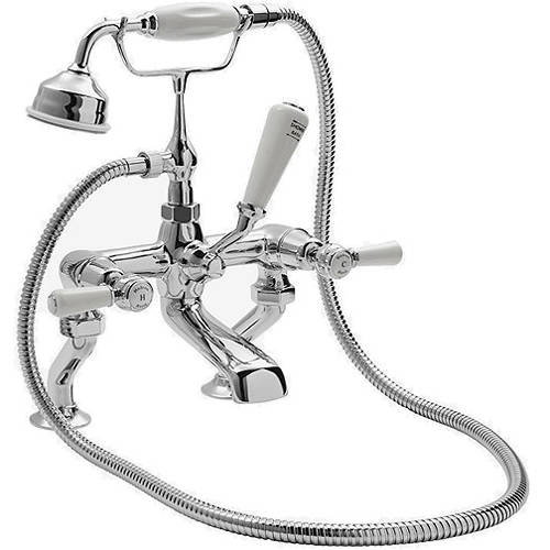 Additional image for Bath Shower Mixer Tap With Levers (White & Chrome).