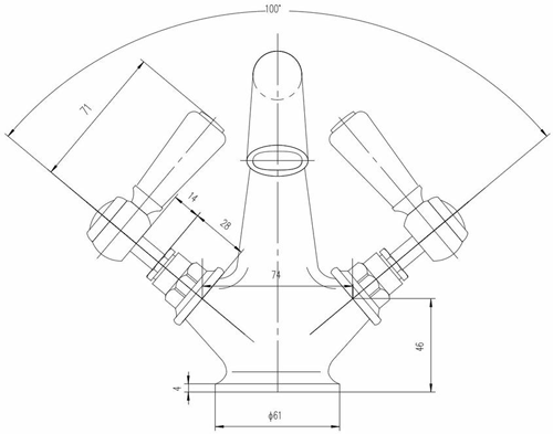 Additional image for Basin Mixer Tap With Ceramic Lever Handles (White & Chrome).