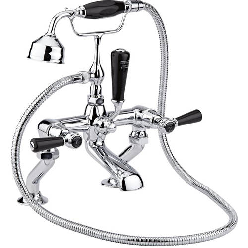 Additional image for Bath Shower Mixer Tap With Levers (Black & Chrome).