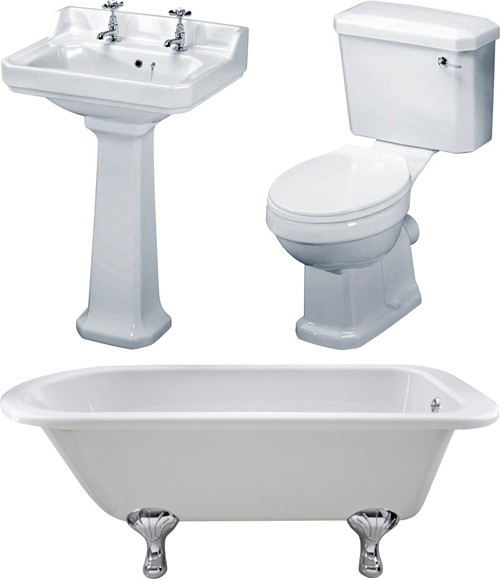 Additional image for Barnsbury 1700mm Single Ended Bath With Toilet & Basin.