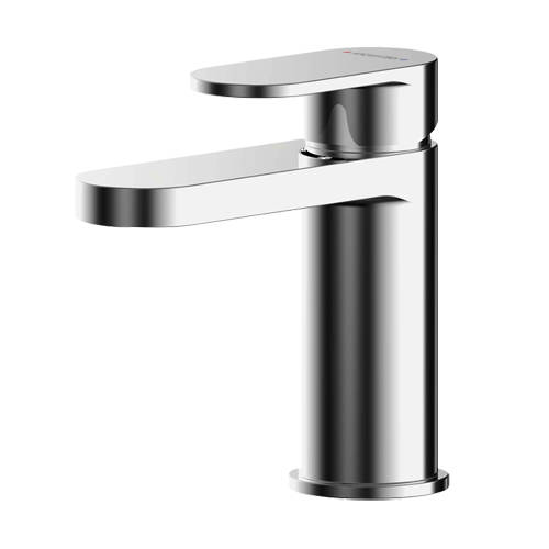 Mini Basin Mixer Tap With Push Button Waste (Chrome). Nuie Binsey U-BIN315