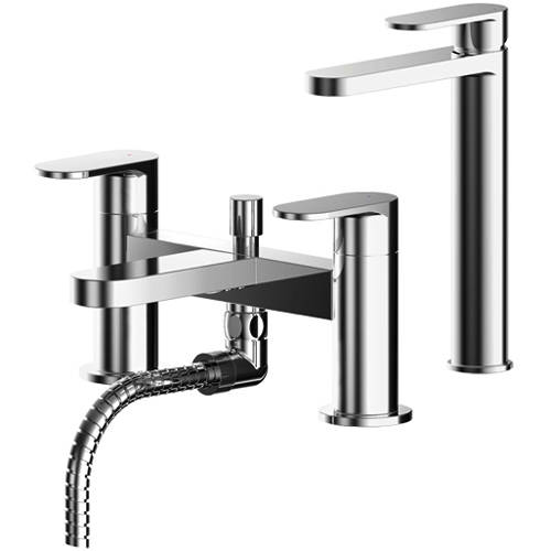 Additional image for Tall Basin & Bath Shower Mixer Tap Pack (Chrome).