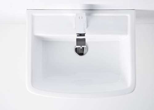 Additional image for Back To Wall Toilet Pan With Seat, 600mm Basin & Pedestal.