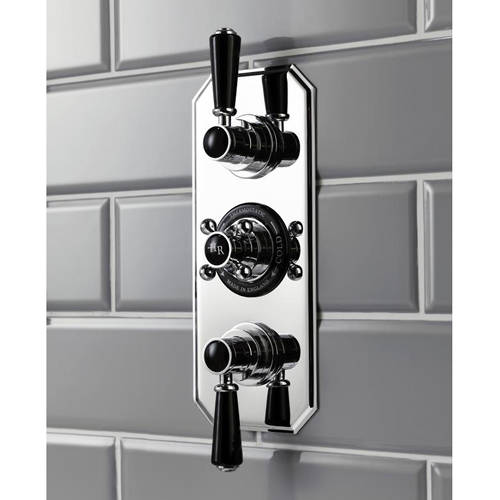 Additional image for Thermostatic Shower Valve With Black Handles (3 Way).