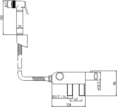 Additional image for Thermostatic Hand Held Douche Spray kit (Shattaf).