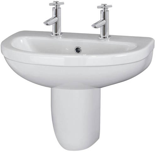 Additional image for Suite With Toilet, 550mm Basin & Semi Pedestal (2TH).