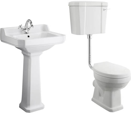 Additional image for Low level Toilet With 560mm Basin & Pedestal (1TH).