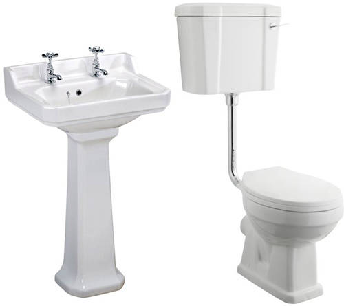 Additional image for Low level Toilet With 560mm Basin & Pedestal (2TH).