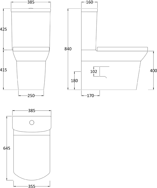 Additional image for Maya Flush To Wall Toilet, Cistern & Seat.