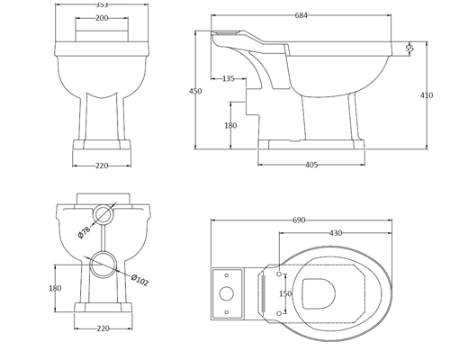 Additional image for Close Coupled Toilet & Cistern.