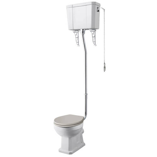 Additional image for Toilet Pan With High Level Cistern & Flush Pipe.