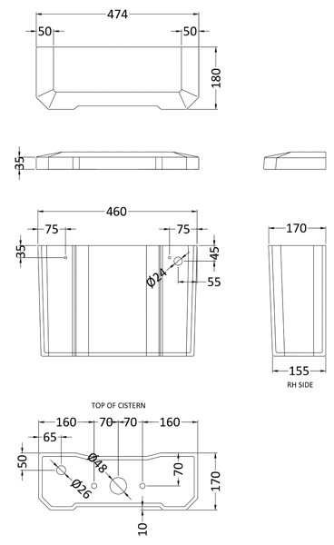 Additional image for Comfort Height Toilet Pan, Low Level Cistern & Pipe.