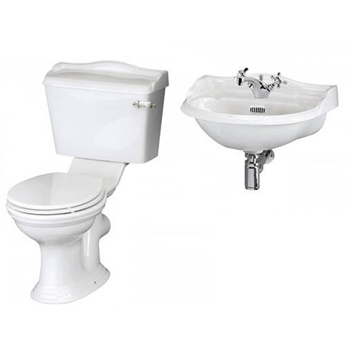 Additional image for Toilet & Wall Mounted Basin With 1 Tap Hole (500mm).