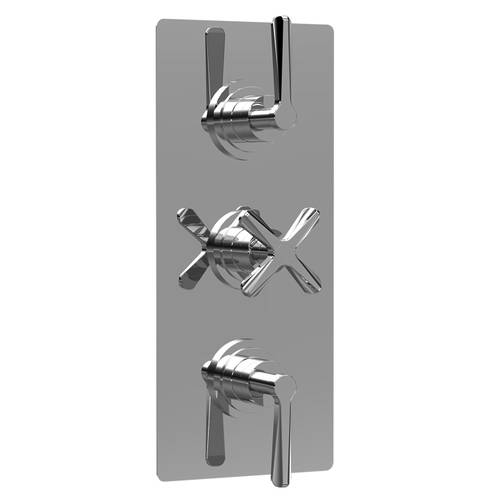 Additional image for Thermostatic Shower Valve With Diverter (3 Outlets, Chrome).