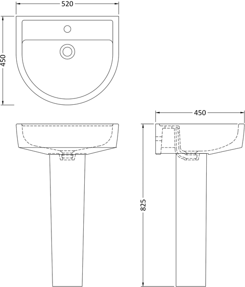 Additional image for Luna Basin & Full Pedestal 530mm.