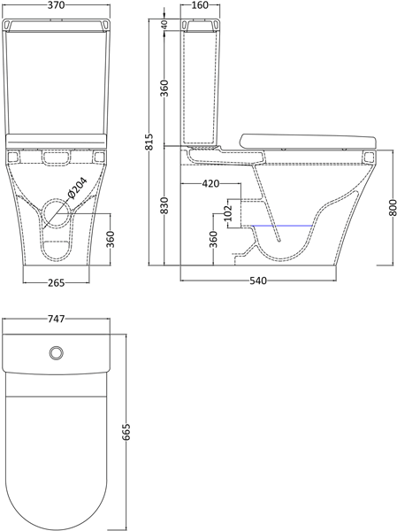 Additional image for Luna Flush To Wall Toilet, Cistern & Seat.