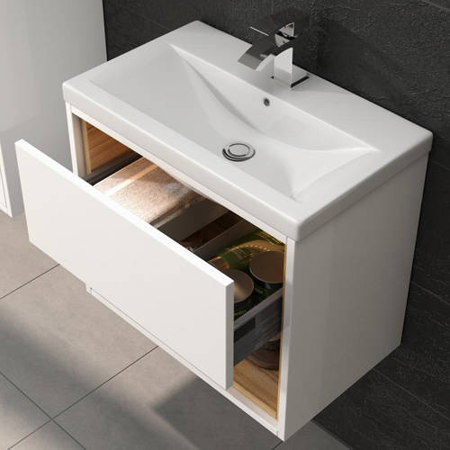 Additional image for 500mm Wall Hung Vanity With 600mm WC Unit & Basin 1 (White).