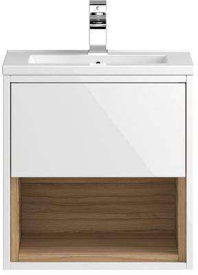 Additional image for 500mm Wall Hung Vanity With 600mm WC Unit & Basin 2 (White).