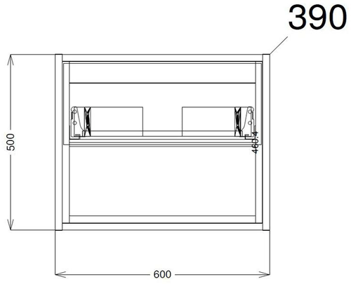 Additional image for 600mm Wall Hung Vanity With 600mm WC Unit & Basin 1 (Grey).