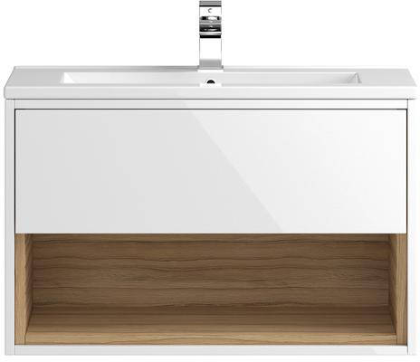 Additional image for 800mm Wall Hung Vanity With 600mm WC Unit & Basin 1 (White).