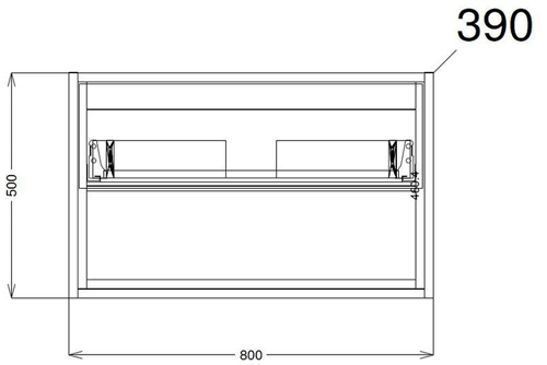 Additional image for 800mm Wall Hung Vanity With 600mm WC Unit & Basin 2 (White).