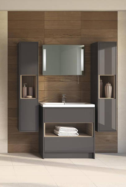 Additional image for 600mm Vanity Unit With 600mm WC Unit & Basin 2 (Grey).