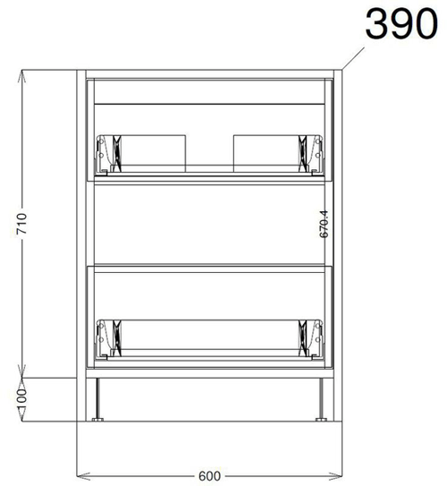 Additional image for 600mm Vanity Unit With 600mm WC Unit & Basin 2 (Grey).