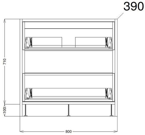 Additional image for 800mm Vanity Unit With 600mm WC Unit & Basin 2 (Grey).