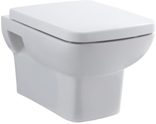 Additional image for Square Wall Hung Toilet Pan With Soft Close Seat.