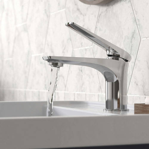 Additional image for Mono Basin Mixer Tap With Push Button Waste (Chrome).