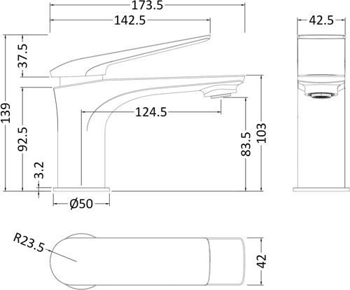 Additional image for Mono Basin Mixer Tap With Push Button Waste (Chrome).