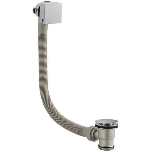 Additional image for Square Slimline Freeflow Bath Filler Waste (Chrome).