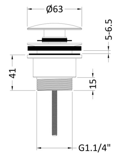 Additional image for Universal Push Button Basin Waste (Chrome).