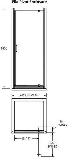 Additional image for Shower Enclosure With Pivot Door (900x760mm).