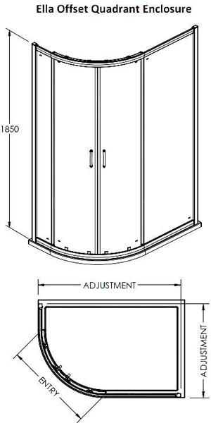 Additional image for Offset Quadrant Shower Enclosure (LH, 1200x900).