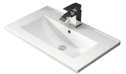 Additional image for Floor Standing 800mm Vanity Unit & Basin Type 2 (White Gloss).