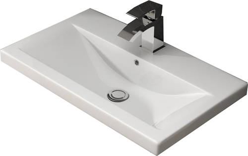 Additional image for Floor Standing 800mm Vanity Unit & Basin Type 1 (White Gloss).