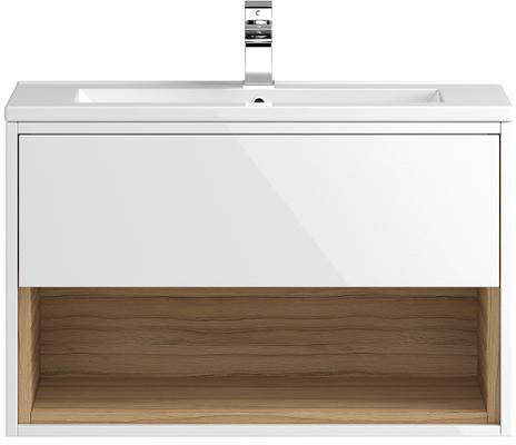 Additional image for Wall Hung 800mm Vanity Unit & Basin Type 1 (White Gloss).