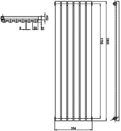 Additional image for Revive Radiator (White). 354x1800mm. 2736 BTU.