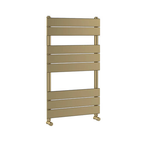 Additional image for Piazza Square Flat Towel Radiator (840x500mm, Br Brass).