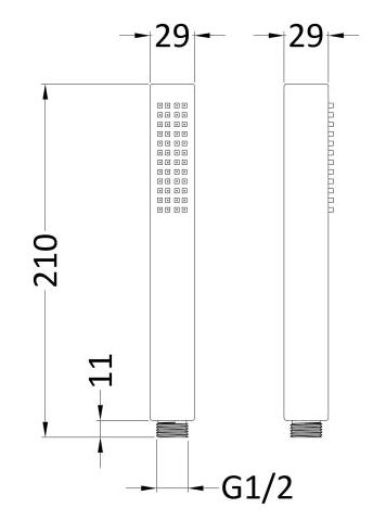 Additional image for Square Shower Handset (Matt Black).