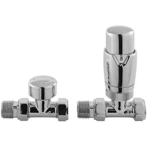 Additional image for Luxury Straight Thermostatic Radiator Valves Pack (Pair).