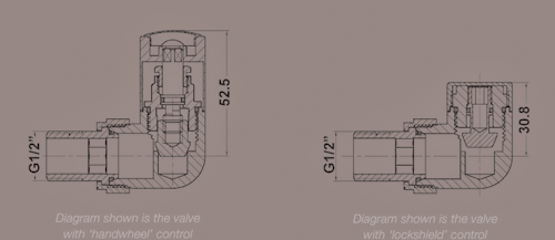 Additional image for Corner Radiator Valves Pack (Pair, Chrome).