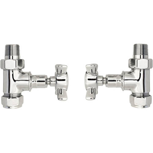 Additional image for Victorian Crosshead Radiator Valve Pack (Pair, Chrome).