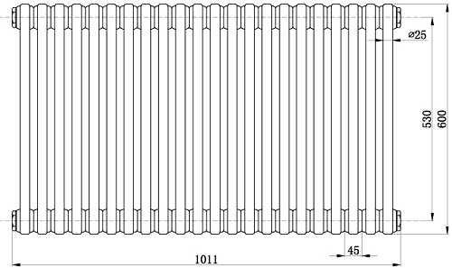 Additional image for 3 Column Radiator (White). 1011x600mm.