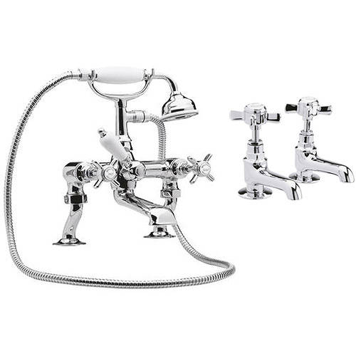 Additional image for Basin & Bath Shower Mixer Taps Pack (Chrome).