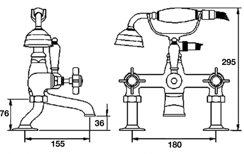 Additional image for Basin & Bath Shower Mixer Taps Pack (Chrome).