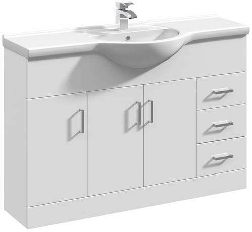 Additional image for 1200mm Vanity Unit With Basin Type 1 & 500mm WC Unit (White)